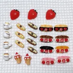 いちごスイーツ　プリン　デコレーションパーツ24個セットデコパーツ