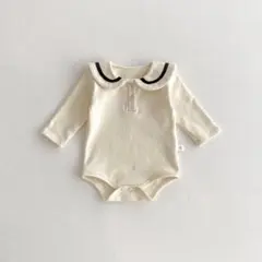 【新品】丸襟セーラー風ロンパース