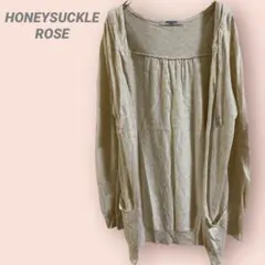 HONEYSUCKLE ROSE長袖カーディガン　フード付き　ラメ入り　薄手/Mのサムネイル