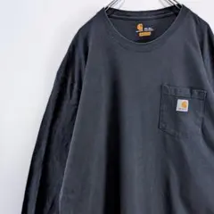 US古着 Carhartt カーハート 長袖 Tシャツ ロンT ポケット 黒