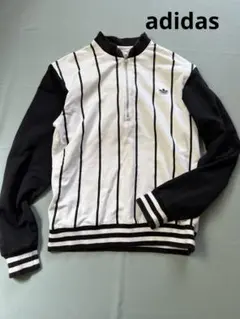 ヴィンテージ　adidas ハーフジップ ストライプ スウェット
