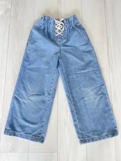 gu ライトブルー ワイドパンツ 130cw