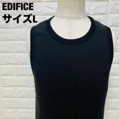 EDIFICE ブラック タンクトップ サイズL 夏にぴったり 美品【211】のサムネイル