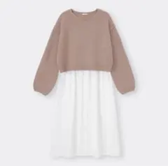 【GU】ニット シャツ ロング ワンピース　2way 着回し