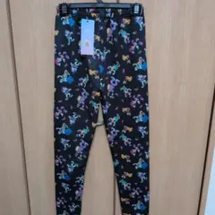 新品 me&do ディズニー総柄裏起毛レギンス Lサイズ