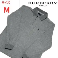 【BURBERRY GOLF 】グレー 長袖ポロシャツ M