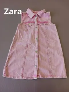 ZARA デニム ジャンバースカート ピンク 110cm