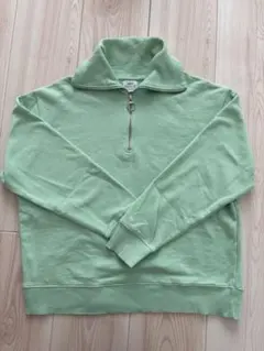 coen ミントグリーン ハーフジップ トレーナー