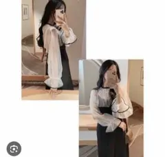 GRL シースルー長袖マキシドレス　お呼ばれドレス