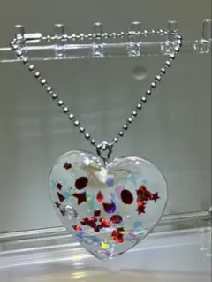 ハンドメイド レジン チャーム ハートモチーフ