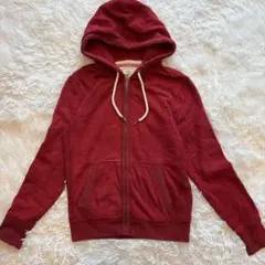 アメリカンイーグル ヴィンテージ ジップパーカー ボルドー XS 古着　裏起毛