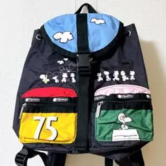 限定品レスポートサック ピーナッツ 75周年 スヌーピー リュック パッチワーク