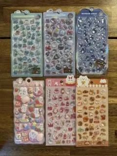 ボンボンドロップシール、おしりシール、3Dシール6枚セット売り