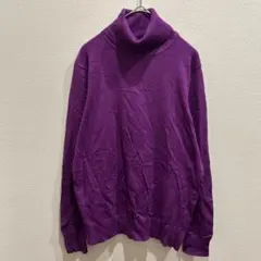US古着 ジョセフエー タートルネック ニット 紫 【L相当】 大人カジュアル