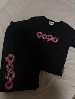 9090 SとM ブラック Tシャツ スウェットパンツ ピンクレオパード