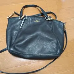 COACH ブラックレザー ショルダーバッグ