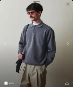 Steven Alan ミラノリブ ポロカラー ニット ―LOOSE XL