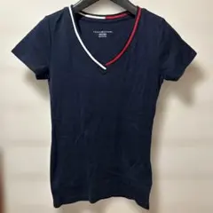 TOMMY HILFIGER ネイビー Vネック Tシャツ XS