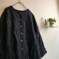 A*A様 a11 良品 ネストローブ ウール混 ロング ワンピース F/ネイビー