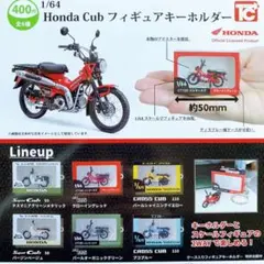 ガチャガチャ　1/64HondaCubフィギュアキーホルダー　全6種