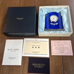 ミキモト インターナショナル パール付 置時計 イヤーズ・エディション