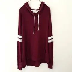 フード付き トップス パーカー 【M】 バーガンディ レディース