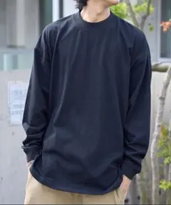 Goodwear ブラック モックネック 長袖カットソー