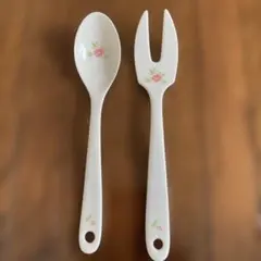 イマン プリンセスローズ 陶器製 とりわけスプーン＆フォーク カトラリーのサムネイル