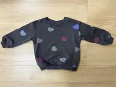 ハート柄トレーナー ダークグレー