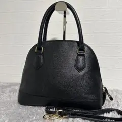 極美品　マルコビアンキーニ　2wayハンドバッグ　ブラック　レザー　シボ革　黒のサムネイル