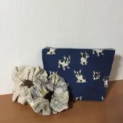 シュシュ2つ＆ポーチ