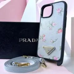 未使用保管品【PRADA】iPhone15 ケース ローズ 花柄 ストラップ付き 未使用保管品【PRADA】iPhone15 ケース ローズ 花柄 ストラップ付き