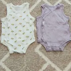【80サイズ】ベビーノースリーブ肌着/2枚セット/プティマイン/綿100%
