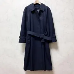 バーバリー ステンカラーコート ネイビー 10 L ベルト