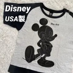 希少　ミッキーマウスTシャツ　made in USA クラッシュTシャツ　Ｍ