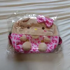 日焼けキティ　保冷バッグ　ヒョウ柄　ピンク　マルチバック
