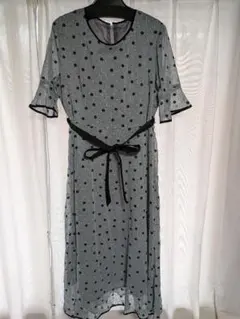 インデックス　花柄シアー素材 半袖ロングワンピース