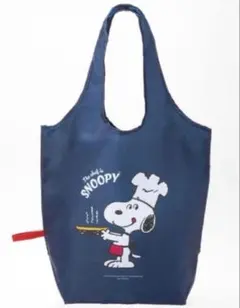 スヌーピー エコバッグ ネイビー ポケット付き