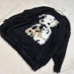 SHEIN ダルメシアン柄 ニット ブラック 犬 オーバーサイズ ユニセックス