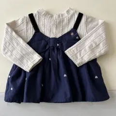 apres les cours ネイビー 長袖トップス　ドッキング　ハート