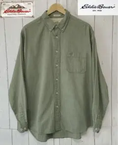 00s エディーバウアー　Eddie Bouer シャツ　グリーン　カーキ