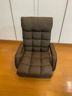 リクライニング座椅子（肘掛け付き・ロングタイプ）ブラウン（