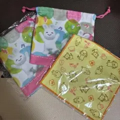 メリーズ　オリジナル巾着×2 &チキンラーメメン×スギ薬局　ハンドタオル