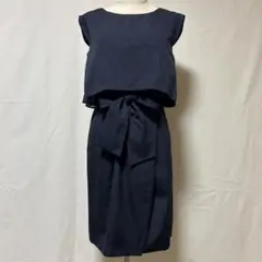 【JILL STUART】プリーツテッドコクーンドレス　ネイビー　Mサイズのサムネイル