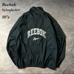 J49 古着90's Reebok ナイロンジャケ　モスグリーン ット