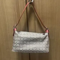 コーチ ロゴ入りポーチ ベージュ/ピンク