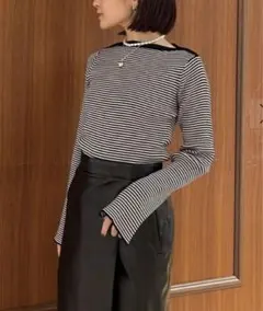 2025マカフィー　コットンリブ ボートネックプルオーバー