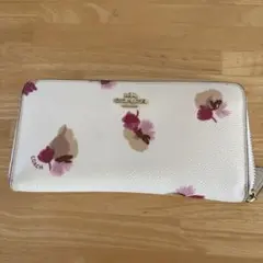 COACH 花柄 長財布 ホワイト