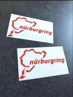 ★送料無料★ ニュルブルクリンク ステッカー 2枚 赤色