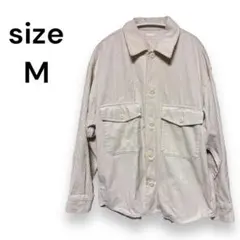 【美品】メンズ GU コーデュロイCPOシャツ クリーム色 Mサイズ ジーユー